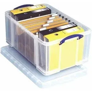 Clear Transparent Plastic Storage Box, 64 Liters Features Attached Handles Make It Easy to Carry (Single Pack)