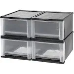 IRIS 4-Piece 7-Quart Stacking Drawer (Black, Medium)IRIS 4-Piece 7-Quart Stacking Drawer (Black, Medium)