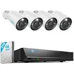 Reolink 12MP Security Camera System, Rlk8-1200b4-a 4pcs H.265 12MP PoE Security Cameras with Person Vehicle Detection and Spotlights,8CH NVR with 2TB