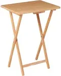 Mainstays Indoor Single Folding TV Tray Table Natural L 19 x W 15 x H 26 INCHES.