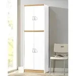 Hodedah 4-Door White Kitchen Pantry