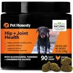 Pet Honesty Hip + Joint Health Max Strength Soft Chews for Dogs (90 ct