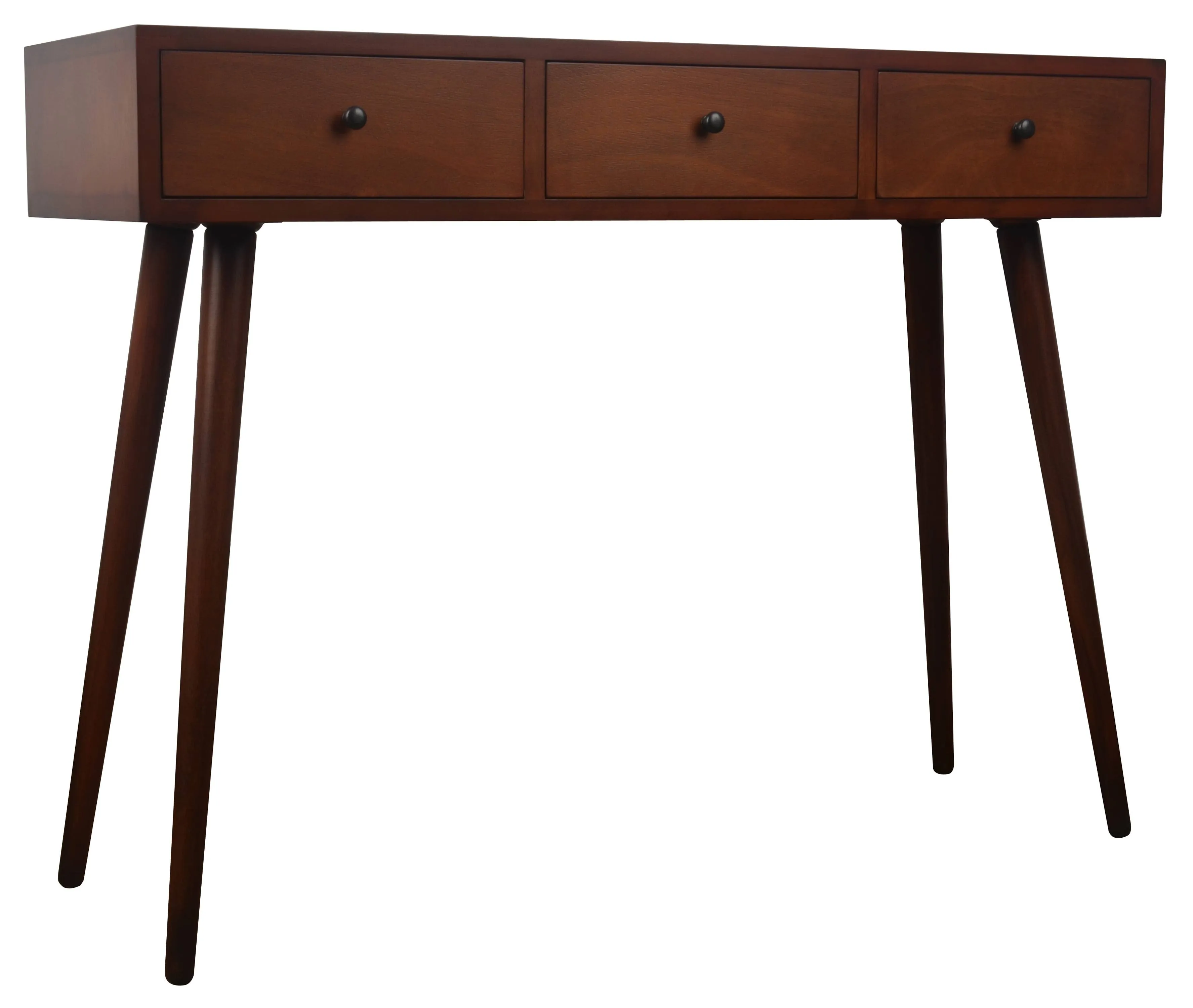 Decor Therapy Mid Century 3-Drawer Wood Console Table, Brown